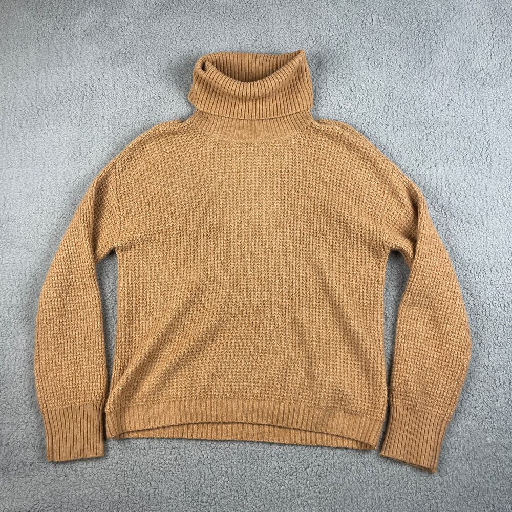 Abound Women's M Brown Polyester Nylon Spandex Turtleneck Long Sleeve Sweater